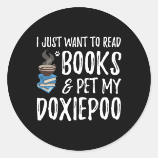 Hundegeschenk | Buch und Haustiere Mein Doxiepoo Runder Aufkleber