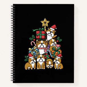 Hundegeschenk   Christmas Tree English Bulldog Dog Notizbuch