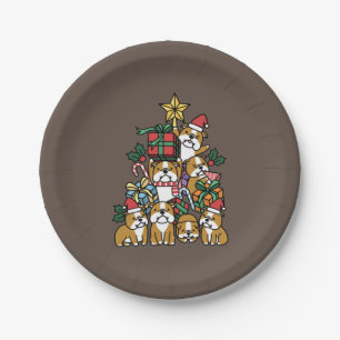 Hundegeschenk Christmas Tree English Bulldog Dog Pappteller