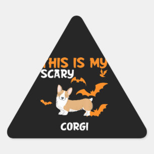 Hundegeschenk Corgi Costume Halloween Dreieckiger Aufkleber