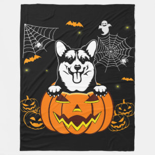 Hundegeschenk   Corgi Pumpkin Funny Halloween Cost Fleecedecke