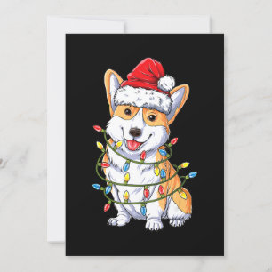 Hundegeschenk   Corgi Santa Weihnachtsbaum Lichter Einladung