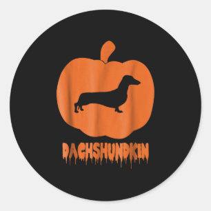 Hundegeschenk Dachshundkin Pumpkin Runder Aufkleber