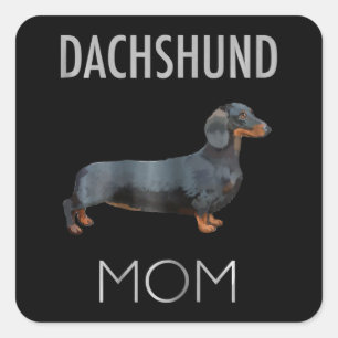 Hundegeschenk Dackel Mama Hund Quadratischer Aufkleber