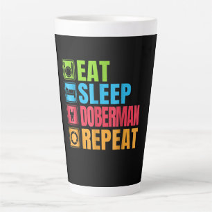 Hundegeschenk Eat - Sleep - Doberman - Wiederholu Milchtasse