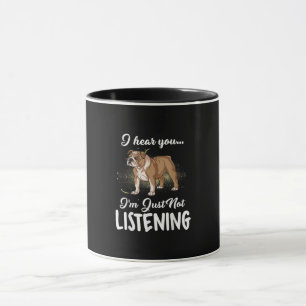 Hundegeschenk Englischer Bulldog, den ich höre, d Tasse