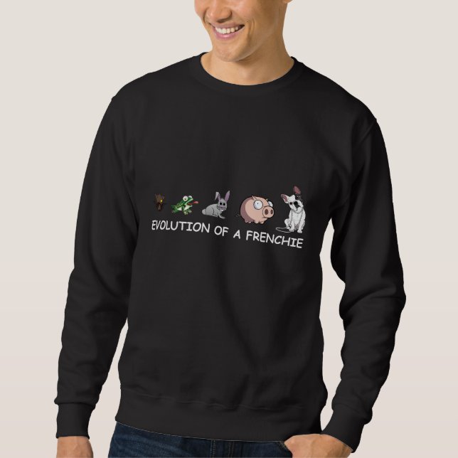 Hundegeschenk| Evolution eines Franzosen Sweatshirt (Vorderseite)