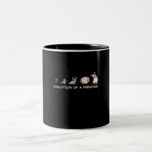 Hundegeschenk   Evolution eines Franzosen Zweifarbige Tasse