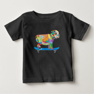 Hundegeschenk Farbenfrohe Coole Bulldog Puppy-Sk Baby T-shirt