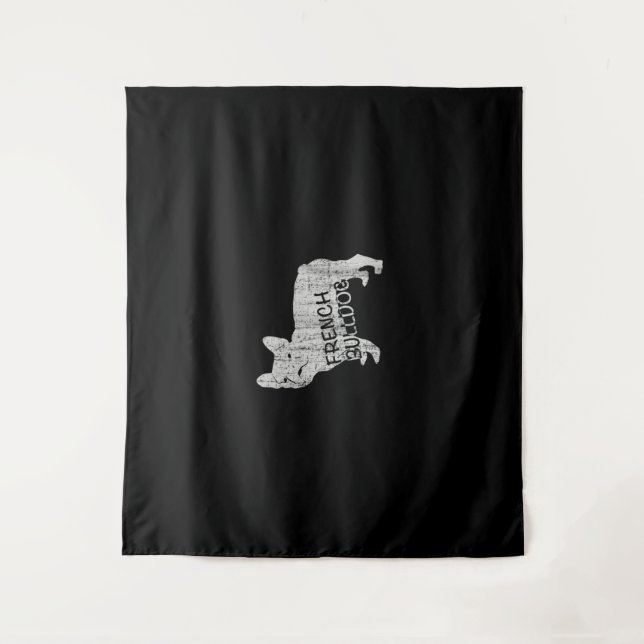 Hundegeschenk | Fierce French Bulldog Wandteppich (Vorderseite)