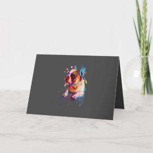 Hundegeschenk Französische Bulldog Hand Zeichnen Feiertagskarte