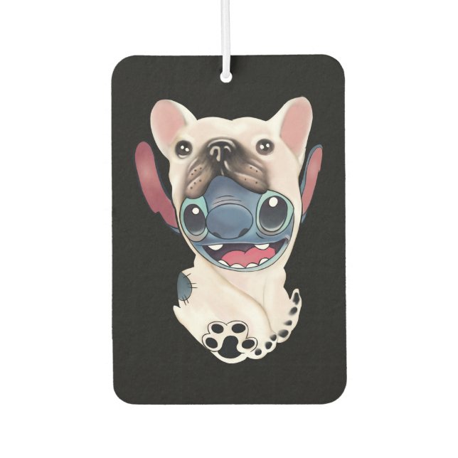 Hundegeschenk| Französischer Bulldog Funny Autolufterfrischer (Vorderseite)