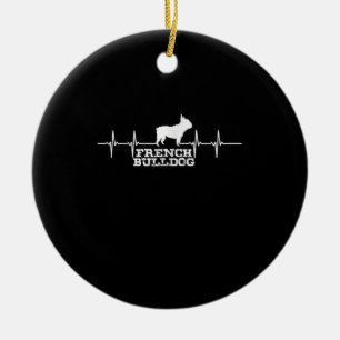 Hundegeschenk French Bulldog Heart Keramik Ornament