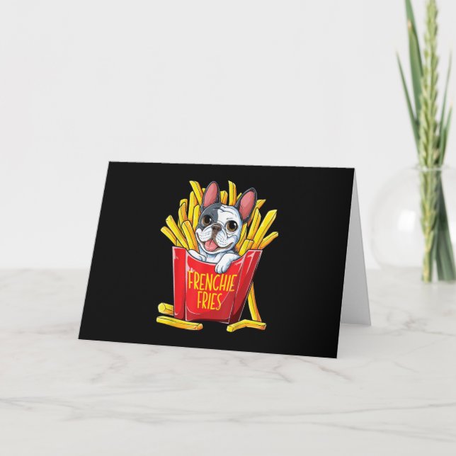 Hundegeschenk | Frenchie Fries Einladung (Vorderseite)