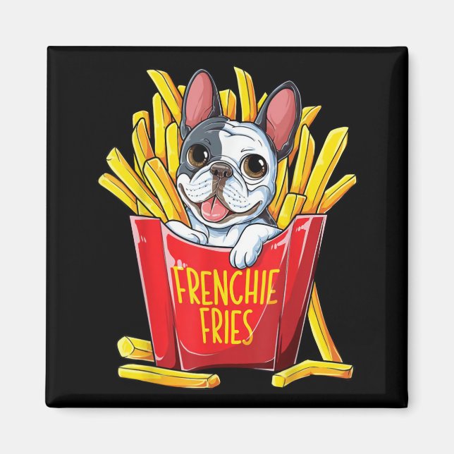 Hundegeschenk | Frenchie Fries Magnet (Vorne)