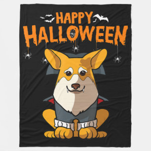Hundegeschenk   Happy halloween pembroke corgi Fleecedecke