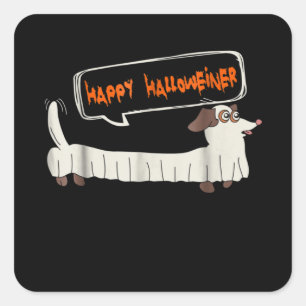 Hundegeschenk Happy Halloweiner Corgi Quadratischer Aufkleber