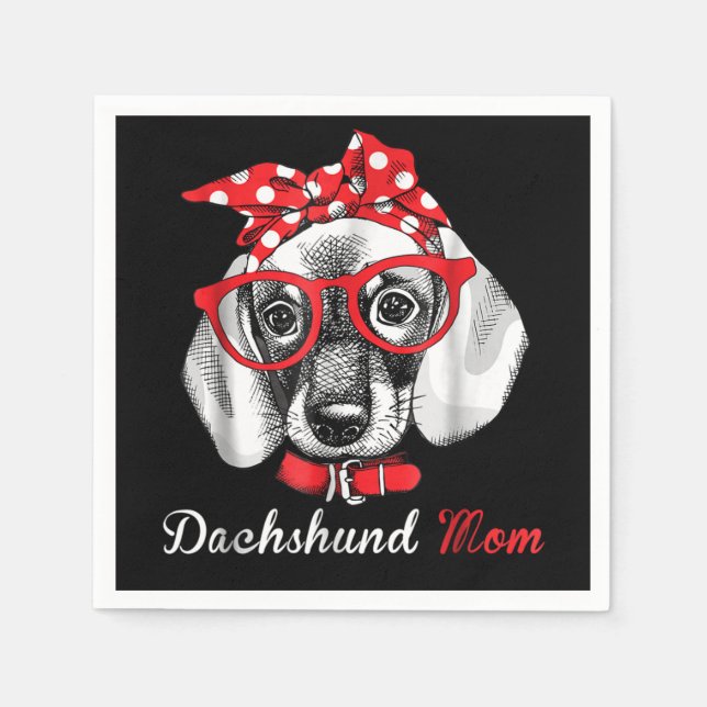 Hundegeschenk | MAMA DACKEL Serviette (Vorderseite)