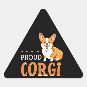 Hundegeschenk  niedliche Corgi-Tante lustig Dreieckiger Aufkleber