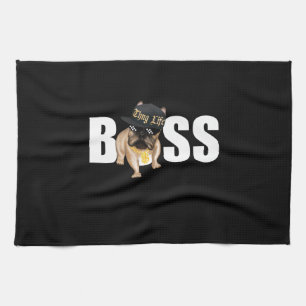 Hundegeschenk Thug Life French Bulldog Geschirrtuch