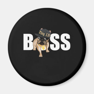 Hundegeschenk Thug Life French Bulldog Magnet