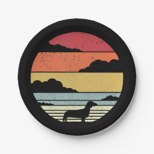 Hundegeschenk Vintage Dackel Stilgeschenk Idee Pappteller