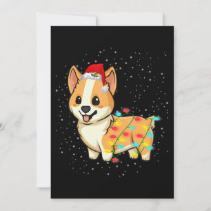 Hundegeschenk   Weihnachtslichter Corgi Einladung