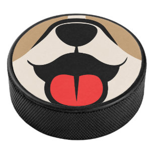 Hundegesicht Eishockey Puck
