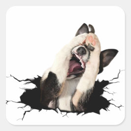 Hundegesicht Quadratischer Aufkleber