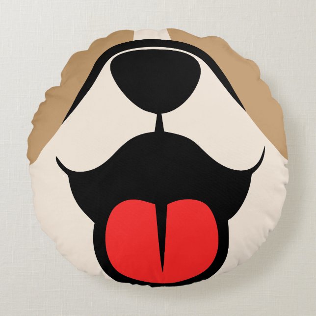 Hundegesicht Rundes Kissen (Vorderseite)