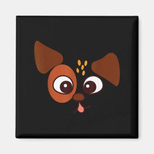 Hundegesicht Welpen Hunde Liebhaber Halloween Kost Magnet