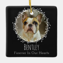 Hundegeweih-Verlust - Zwei-Foto-Kranz Keramikornament