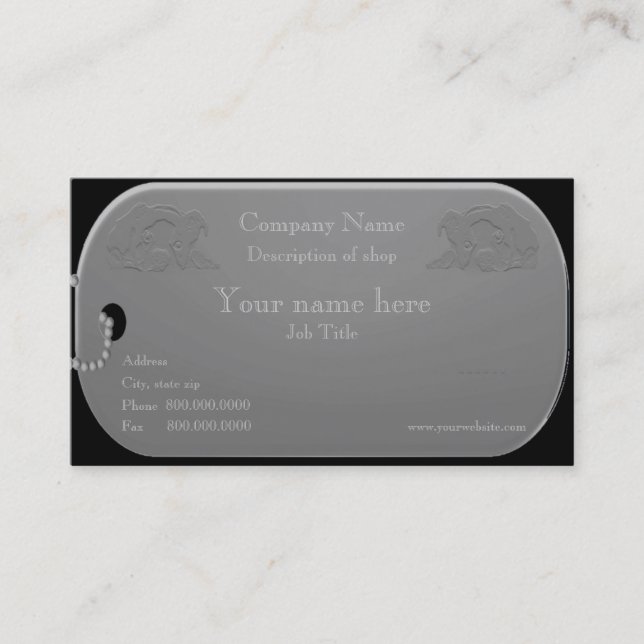 Hundegroomer-oder Hundetrainer-Visitenkarte Visitenkarte (Vorderseite)