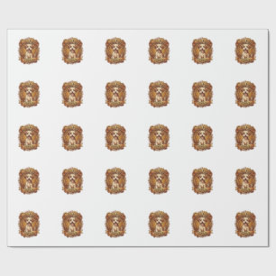Hundehaar ist glänzendes flauschiges goldenes Band Geschenkpapier