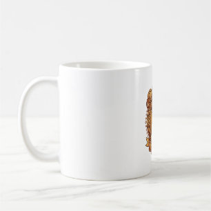 Hundehaar ist glänzendes flauschiges goldenes Band Kaffeetasse