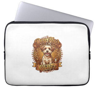 Hundehaar ist glänzendes flauschiges goldenes Band Laptopschutzhülle