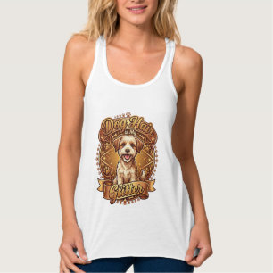 Hundehaar ist glitzernder flauschiger goldener Str Tank Top
