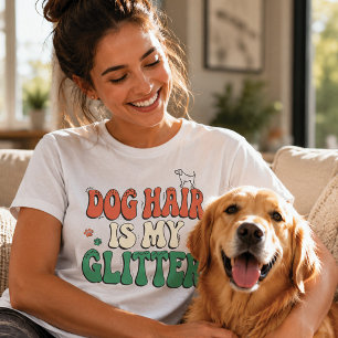 Hundehaar ist mein Glitter Hunde Liebhaber T-Shirt