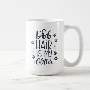 Hundehaar ist mein Glitter Süße Pfoten-Typografie Kaffeetasse