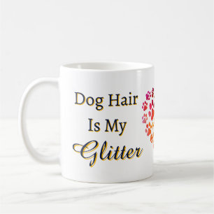 Hundehaar ist mein Glitzer Herzkranz Kaffeetasse