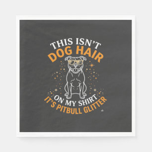 Hundehaar Pitbull Glitter trägt Sonnenbrille Stern Serviette