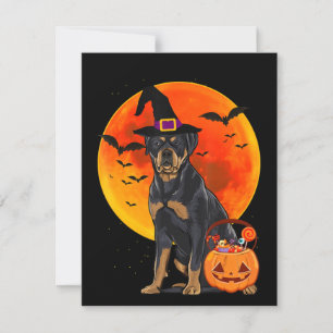 Hundehalloween Rottweiler Kürbislaterne Kürbis Einladung