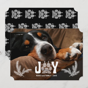 Hundehalterung und Pinien Über Horizontales Foto Feiertagskarte