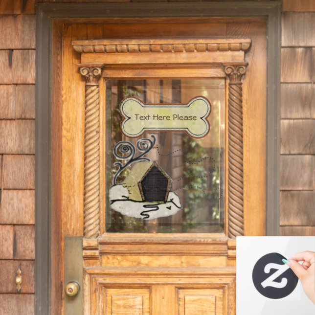 Hundehaus Fensteraufkleber (Haustür)