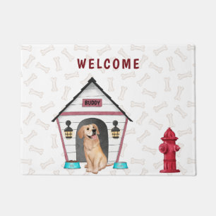 Hundehaus & Golden Retriever  Fußmatte