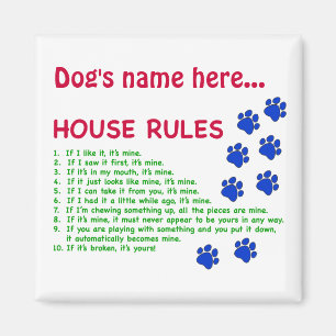 Hundehaus ordnet - Regeln an, um vorbei zu leben Magnet