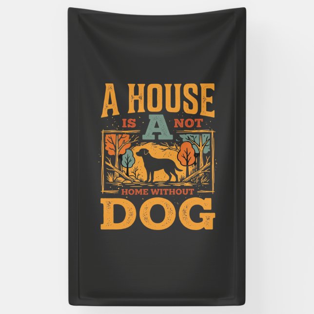 Hundeheim Vintage-Haus Banner (Vertikal)