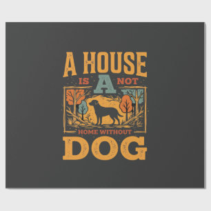 Hundeheim Vintage-Haus Geschenkpapier
