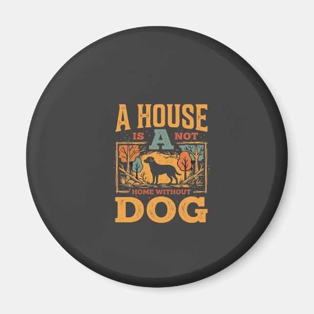 Hundeheim Vintage-Haus Magnet (Vorne)