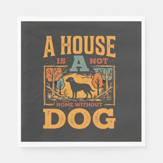 Hundeheim Vintage-Haus Serviette (Vorderseite)